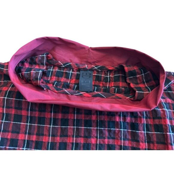 Kedem Sasson Top One Size Red Plaid Pockets Oversized Art to Wear - Picture 5 of 15